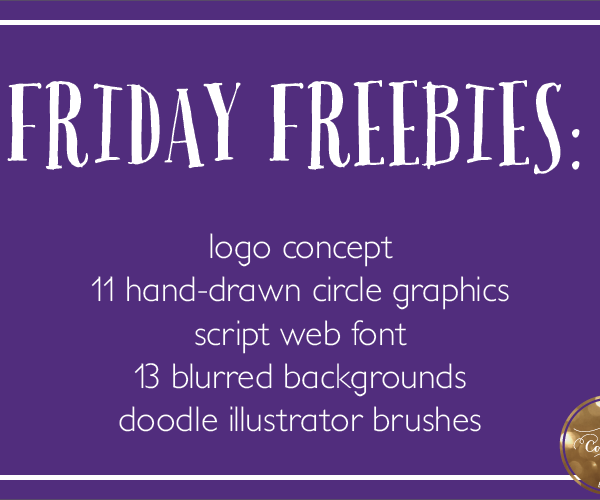 Friday Freebies: logo concept, hand-drawn circle graphics, script web font, blurred backgrounds, & doodle Illustrator brushes | oncecoupled.com