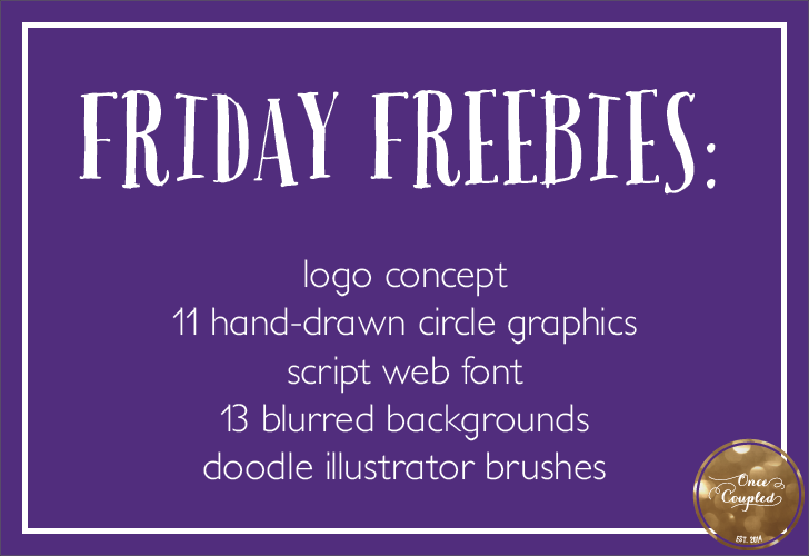 Friday Freebies: logo concept, hand-drawn circle graphics, script web font, blurred backgrounds, & doodle Illustrator brushes