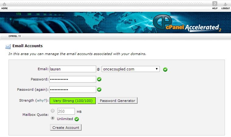 Creating and Using An Email Address at Your Domain Name | oncecoupled.com