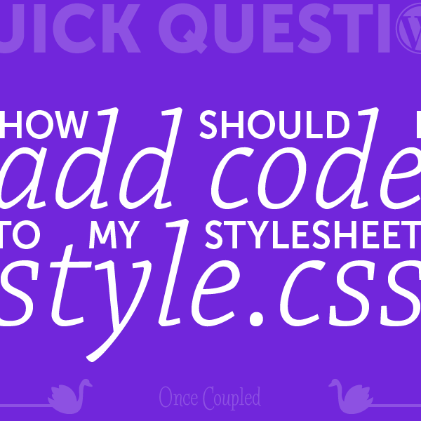 How should I add code to my stylesheet, style.css?