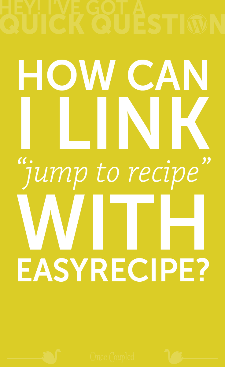 How Can I Link "Jump to Recipe" with EasyRecipe?