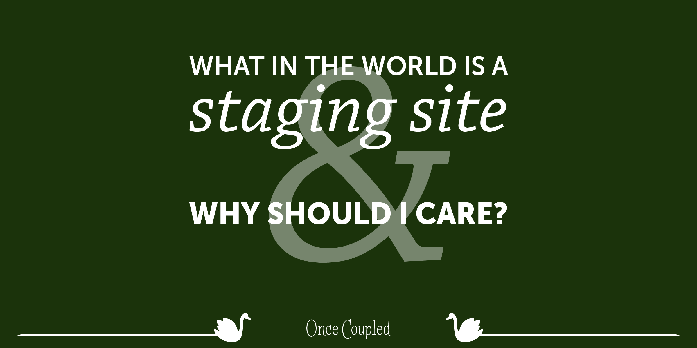 What in the World Is a Staging Site and Why Should I Care?